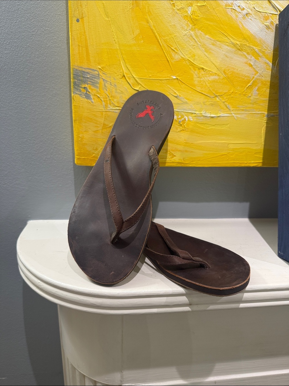 American Eagle Outfitters Brown Leather Flip Flop Sandals
